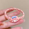 Babero colorido con pequeño anillo para el pelo de animal, adorable y dulce banda de goma para el pelo con forma de corazón para niña, accesorio para el pelo con funda de cuero pequeña para novio.