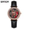 Sanda sanda Novo 1074 Pulseira Casal Relógio de Quartzo Mostrador de Roda Casual Feminino Relógio de Pulso Personalizado