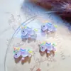 Novos Acessórios de Unhas Cartoon Unicórnio, Brincos Artesanais de Animal Fofo Pônei Arco-Íris, Acessórios de Resina para Unhas Vestíveis