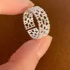 Anillo de Flor Cepillada de Plata de Ley S925 para Mujer, No se Desvanece, Diseño Abierto, Lujo Ligero, Nicho, Sensación de Alta Gama, Anillo para el Dedo Índice, Moderno