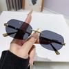 Novos Óculos de Sol Decorativos Sem Aro de Guepardo Moda Europeia e Americana Óculos com Acabamento Personalidade Transfronteiriça Fotografia de Rua Óculos de Sol Tendência para Mulheres