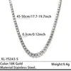 Collar Transfronterizo Europeo y Americano de Acero Inoxidable con Circonita y Pedrería Cadena de Tenis de una Sola Fila Cadena de Clavícula para Mujer de Lujo Ligero de Alta Gama Personalizada