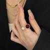 Anillo Asimétrico de Circonita de Imitación para Mujer, Estilo Dulce y Lujoso, Nuevo Anillo Abierto Popular, Anillo de Dedo Índice de Moda