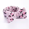 Faixa de Cabelo Veludo Coral Estampa Leopardo Bolinhas Laço Europeia e Americana Transfronteiriça Faixa para Lavar o Rosto Faixa para Maquiagem Esportiva Acessórios de Cabelo