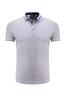Grupo fábrica negocio publicidad polo shirt bordado impresión-suave color perla cuello gris manga corta solapa