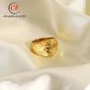 Europa y Estados Unidos vendiendo anillo de acero de titanio de media cara estilo ins personalidad hip hop retrato anillo de acero inoxidable hombres y mujeres punto ventas directas
