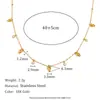 Estilo Cross-Border Europeu e Americano Simples e Versátil Elegante Aço Inoxidável Banhado a Ouro 18K Corrente Fina Pingente de Franja Coleção Colares