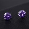 Pendientes de Plata S925 con Circonitas de Cuatro Garras y Diamantes, Diamantes Redondos Cuadrados de Colores, Pendientes Sencillos para Hombres y Mujeres, Suministro Transfronterizo del Fabricante