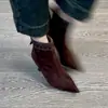Botines Cortos de Piel Suave Adelgazantes para Mujer, Nuevo Estilo Otoño e Invierno 2026, Punta Fina, Elegantes y Versátiles, Tacones Altos con Estilo, Botines Individuales con Cremallera Trasera