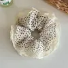 Novo Scrunchie Floral de Renda Dupla Estilo Ins Elástico Suave e Elegante para o Dia a Dia Acessório de Cabelo