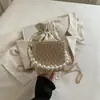 2026 Nova Moda Cor Color Block Corrente Cordão Contas Casual Simples Grande Capacidade Bolsa de Ombro Transversal para Mulheres