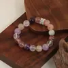 Pulseira de Cristal Natural Estilo Wang Sulong, Série de Cores Dopamina de Alto Padrão para Atrair Riqueza e Boa Sorte, Pulseira Elegante com Múltiplos Tesouros