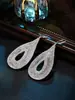 Pendientes Geométricos Europeos y Americanos Transfronterizos de Diamante Completo, Pendientes de Lujo Ligero, Pendientes Largos de Nicho para Mujer, Pendientes de Aro, Joyería de Diamante, Nuevo Modelo 2025