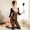 Negro de una pieza sexy sexy mallas calcetines de cuerpo entero manga larga entrepierna abierta gratis sexy pijama puro generación cabello