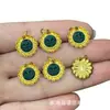 Tecnología de Incrustación de Cobre Puro Ojo de Buda Sin Fase de Pino Accesorios de Turquesa Cuentas Sueltas Cuentas Budistas DIY Accesorios de Joyería