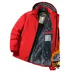 Casaco Corta-Vento de Inverno Masculino com Capuz Acolchoado de Algodão Jaqueta Acolchoada de Algodão com Forro de Lã Espessada Quente para Outono e Inverno