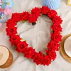 Dia dos Namorados Transfronteiriço Guirlanda de Coração Rosa Vermelha Decoração de Porta para Casal Festa Decoração de Anel de Rattan Pendurado Decoração de Cena de Casamento