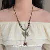 Collar Bohemio Colorido de Doble Capa Apilado Diseño de Nicho Temperamento Personalidad Estilo Étnico Moda Collar para Mujer