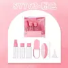 Lmltop Conjunto de Frascos Vazios para Viagem 7 Peças Frascos Dosadores de Cosméticos Espelho Portátil Pente Conjunto Completo Sy763