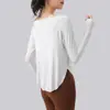 Novo Estilo Roupa de Yoga Elástica Respirável com Sensação de Segunda Pele para Mulheres, Camiseta Esportiva Sexy de Manga Longa Off-Shoulder, Roupa para Corrida Treinamento Fitness para Outono