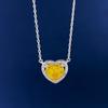 Juego de Joyería de Zirconia Corte Flor de Hielo en Forma de Corazón Joyería de Lujo Ligero de Alta Gama Aretes Anillo Collar de Zirconia en Forma de Corazón
