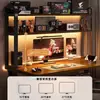 Mesa de computadora con tablero perforado para el hogar, escritorio sencillo, mesa con estantería integrada, mesa de estudio para secundaria, escritorio para dormitorio pequeño