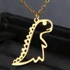 Collar de dinosaurio de dibujos animados de acero inoxidable Temu, gran oferta, colgante gótico de hip hop, cadena de moda, joyería de acero de titanio para mujer