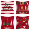 Capas de Almofada Estampadas de Natal Europeias e Americanas, Lote Misto de Vários Padrões, Tecido Macio para Decoração de Feriado em Casa