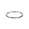 Anillo de Plata S925 Pura de 3 Colores Apilado con Zirconias de Tienda Completa Anillo Ins Europeo y Americano Boda Moda Joyería Simple para Fiesta