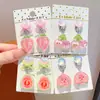 Pinzas de Oreja de Corazón de Colores con Lazo y Durazno Brillante 3D para Niñas, No Requieren Perforación, Accesorios para Orejas sin Dolor