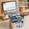 BNBS Caja de Almacenamiento de Medicamentos Caja de Medicamentos Doméstica Compartimentada Gran Capacidad Medicamentos Habituales Primeros Auxilios Caja de Almacenamiento para Organización
