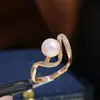 Accesorios DIY Plata de Ley S925 Personalizado Versátil Base para Anillo de Perla Anillo Abierto Semi-acabado Ajuste 8-12