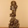 Cesta Antigua de Latón Guyunzhai Estatua de Buda Guanyin de Cobre Venta al por Mayor Adornos Artesanales Regalo Auspicioso