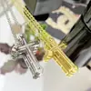 Versa Europeo y Americano Elegante Nuevo Clásico Cruz Hombres Tendencia Collar Chapado en Oro Diamante Hip-Hop Pareja Accesorios