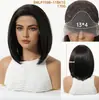 Peluca de Encaje Frontal 13*4 Tejida a Mano con Fibra de Alta Temperatura, Peluca Bob Corto Dorado Degradado para Mujeres, Cobertura Completa de la Cabeza