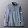 Sudadera Deportiva de Media Cremallera Holgada de Secado Rápido Estilo Americano para Hombre, Nueva, Ropa para Ciclismo al Aire Libre, Running y Entrenamiento, Top Deportivo para Primavera y Otoño