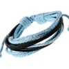 Pulsera tejida hecha a mano de estilo retro, simple y creativa, Accesorio unisex de estilo británico artístico, Pulsera de cuero genuino, moderna y versátil