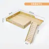 Jaula para Hámster Modificada en una Villa de Lujo de Madera Maciza de Dos Pisos con Doble Capa, Escaleras, Juguetes Planos, Plataforma para Hámster Dorado