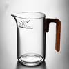 Copo de vidro de alto borosilicato resistente a altas temperaturas, filtro crescente, xícara de chá verde integrada, filtro curvo, alça de madeira, macho
