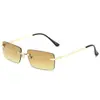 Gafas de Sol Nuevas Versátiles Simples Cuadradas Sin Montura Borde Cortado Tendencia Europea y Americana Protección Solar para Exteriores Montura Cuadrada 2025