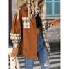 Europeu e Americano Plus Size 2025 Primavera Transfronteiriço Europeu e Americano Retrô Jaqueta Jaqueta Xadrez Camisa Manga Longa Lel Camisa Feminina