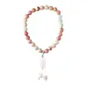 Pulsera Nueva de Piedra Shoushan Natural Estilo Chino con Veta de Madera Roja, Cristal Rosa y Forma de Calabaza Joyería Cultural y Creativa al por Mayor