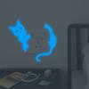 Novo YG53 adesivos personalizados rato luminoso gato três cores interruptor adesivos casa decoração de parede adesivos de parede