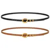 Cinto Feminino Vintage de Nicho, Novo Cinto de Couro Casual, Versátil e Simples, Adequado para Jeans, Estilo Preto Moderno, em Estoque