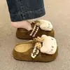 Pantuflas casuales lindas de dibujos animados estilo Birkenstock para mujer, colección otoño/invierno 2026, con suela gruesa, cómodas, versátiles y con diseño de punta cerrada
