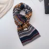 Bufanda de Lujo Ligero Inspirada en Celebridades, Alta Calidad, Rayas Retro con Bloques de Color para Mujer, 100% Lana Pura, Estilo Academia Británica, Invierno
