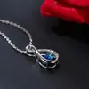 Corrente de Clavícula de Cristal Austríaco Amazon Transfronteiriça Colar Azul Simples Presente de Dia das Mães Amor Infinito