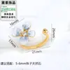 Pendientes de Botón Flor de Zircón Hielo Triturado de Gama Alta con Pasador de Plata S925, Set de Accesorios de Pendientes y Anillo Flor de Hielo Rosa