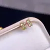 Aretes de Peridoto Natural con Baño de Plata 925, Tamaño de Piedra Principal 3*3mm, Venta Directa del Fabricante, Populares para Ventas Transfronterizas
