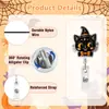 Clip retráctil para insignia de dibujos animados de Halloween en acrílico, portatarjeta de identificación de enfermera, clip para insignia de trabajo, calabaza, fantasma, gato negro